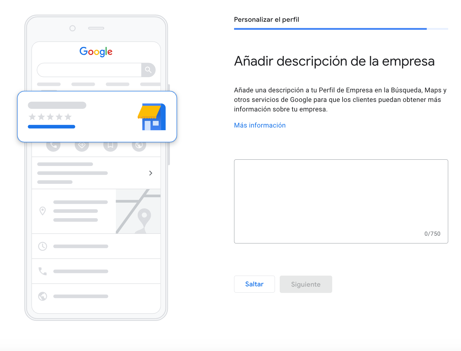 Descripción de tu empresa en la ficha de Google Business profile