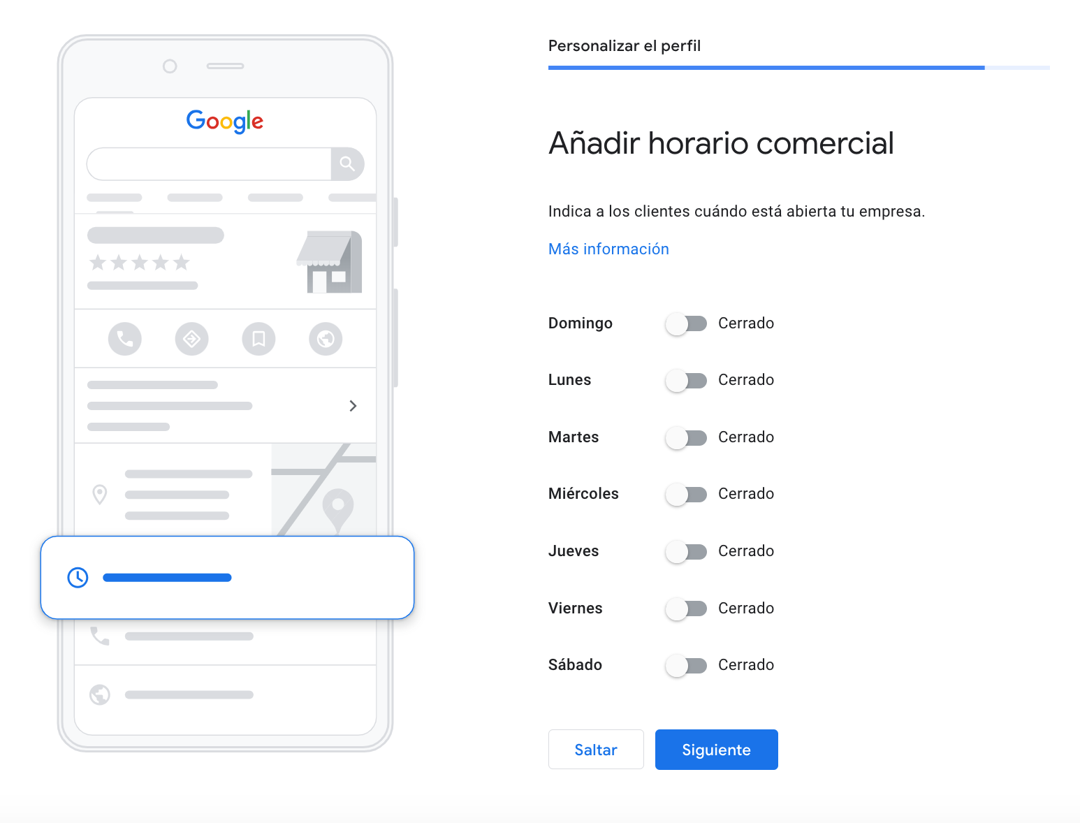 Horarios de tu emresa ara la ficha de Google business profile